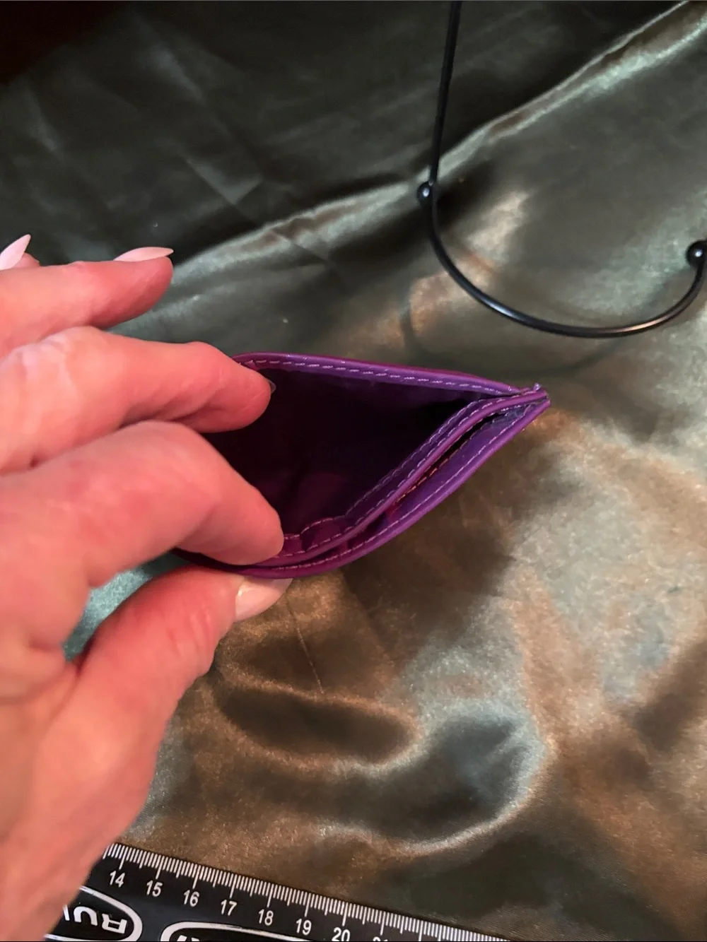 Coach Patent Purple Signature Card Holder